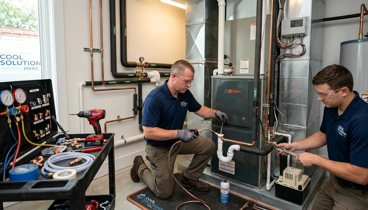 Professional plumber repairing kitchen sink in Boston MA home | Five Star Cooling plumbing services